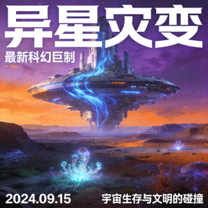 最新科幻剧《异星灾变》海报 - 外星星球与未来科技建筑